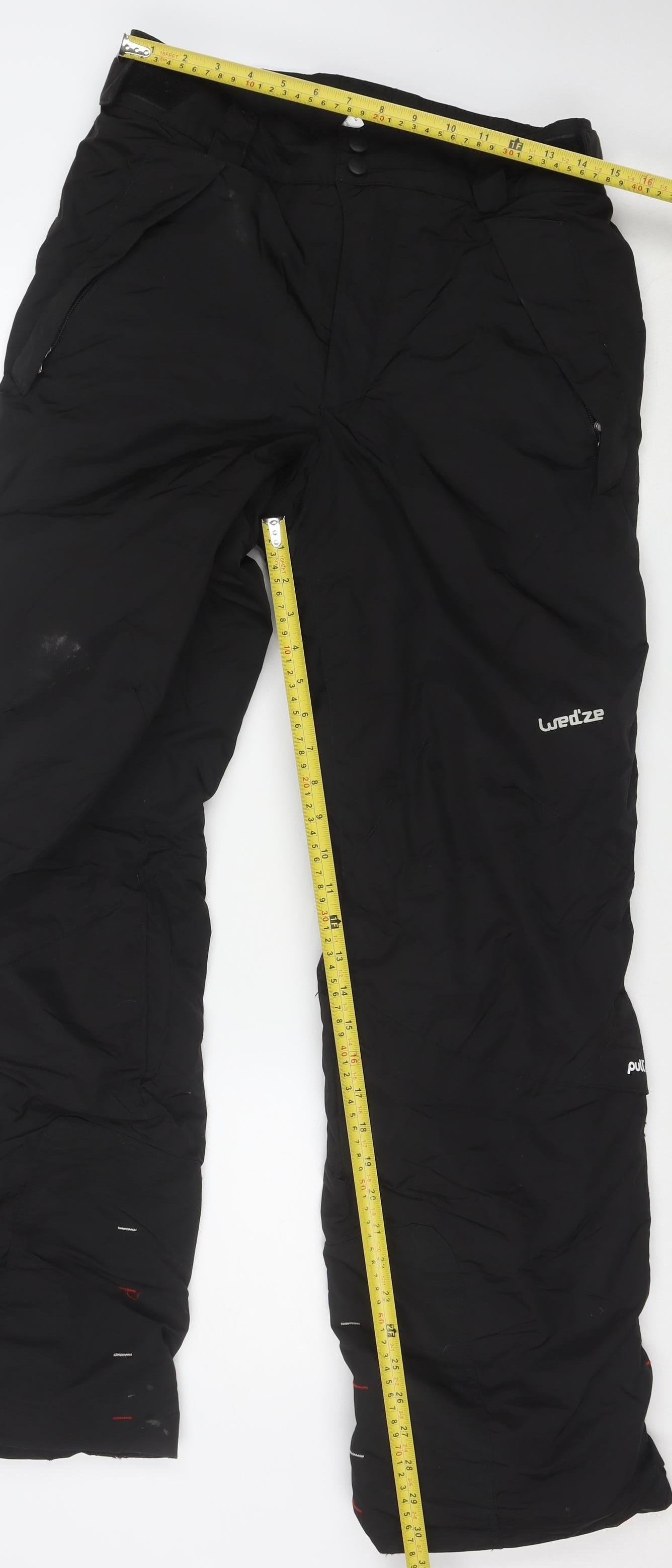 Wedze Men's Black M Ski Snow Pants Insulated Waterproof Trousers