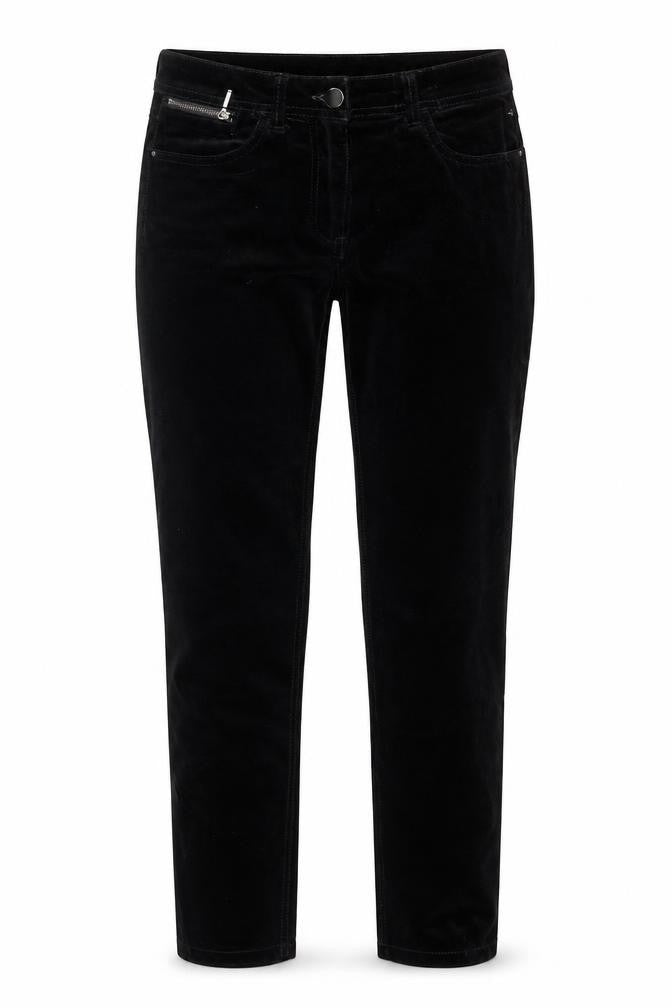 Marks & Spencer Women's Black Velvet Stretch Slim Trousers Size 10