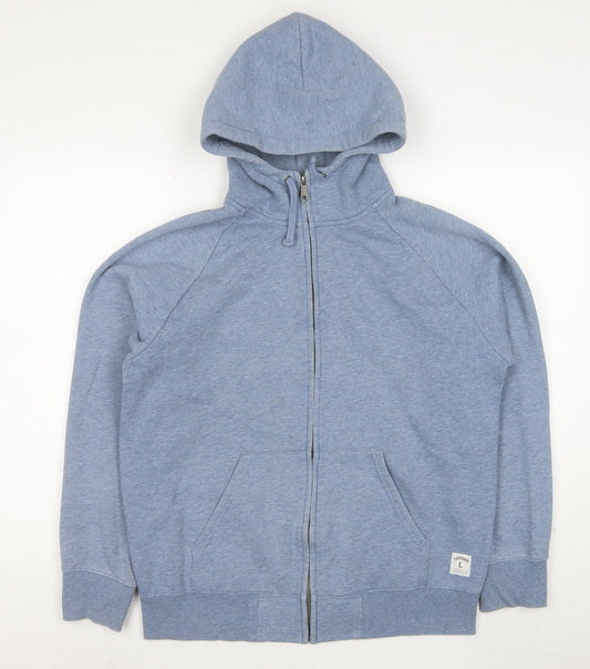 Carhartt Men's Blue Full Zip Hoodie L Cotton Blend Fleece
