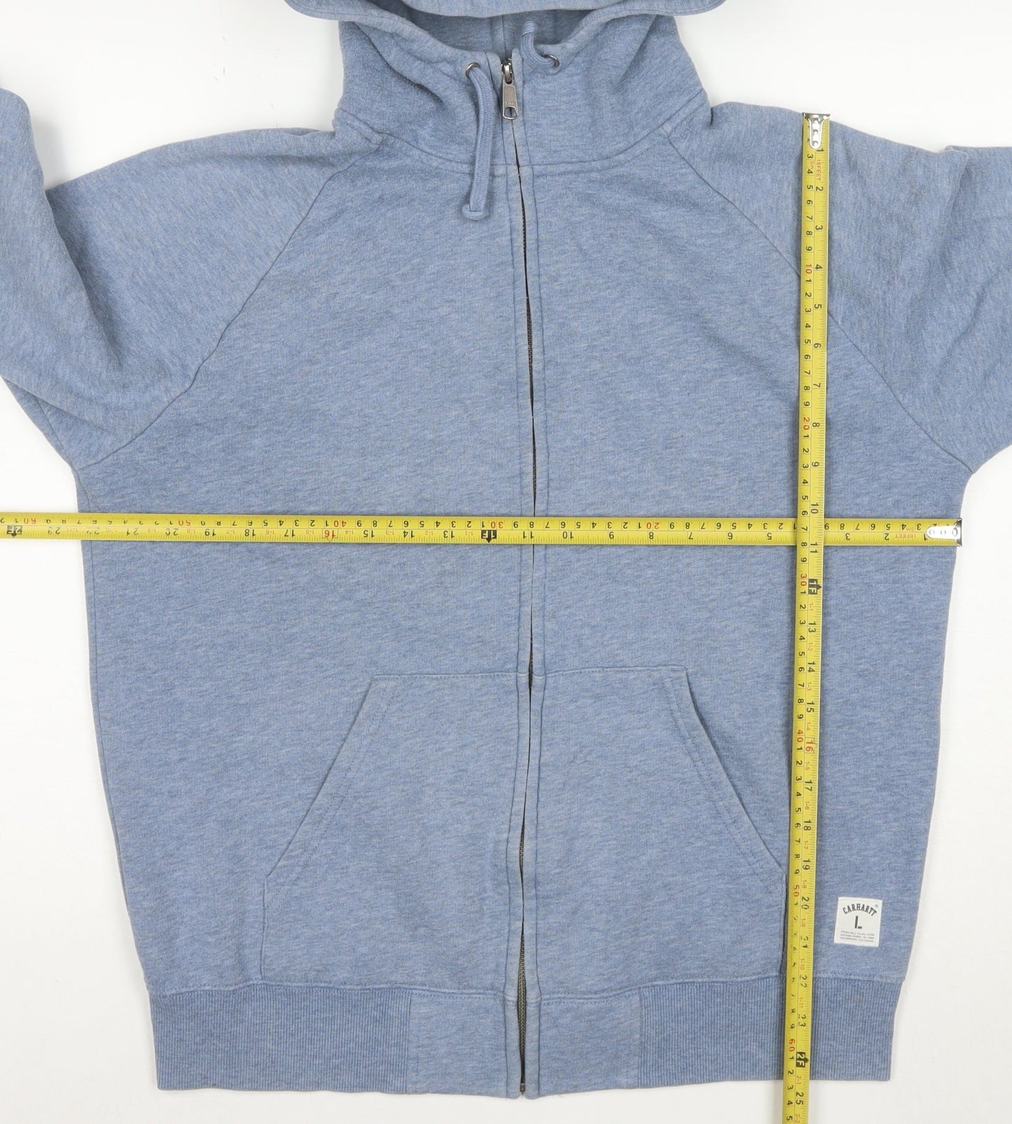 Carhartt Men's Blue Full Zip Hoodie L Cotton Blend Fleece