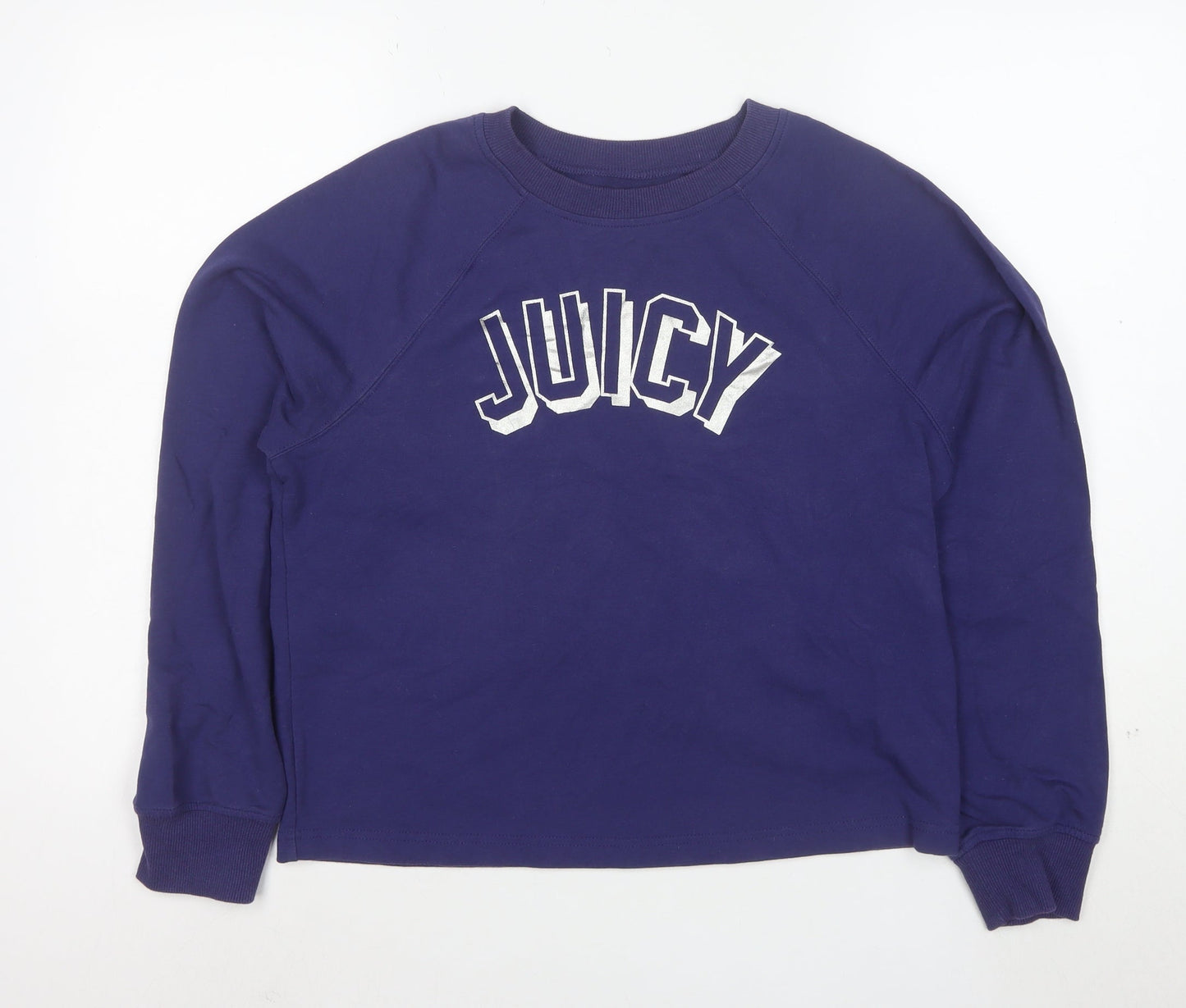 Juicy Couture Women's Blue Pullover Sweatshirt M Logo Casual