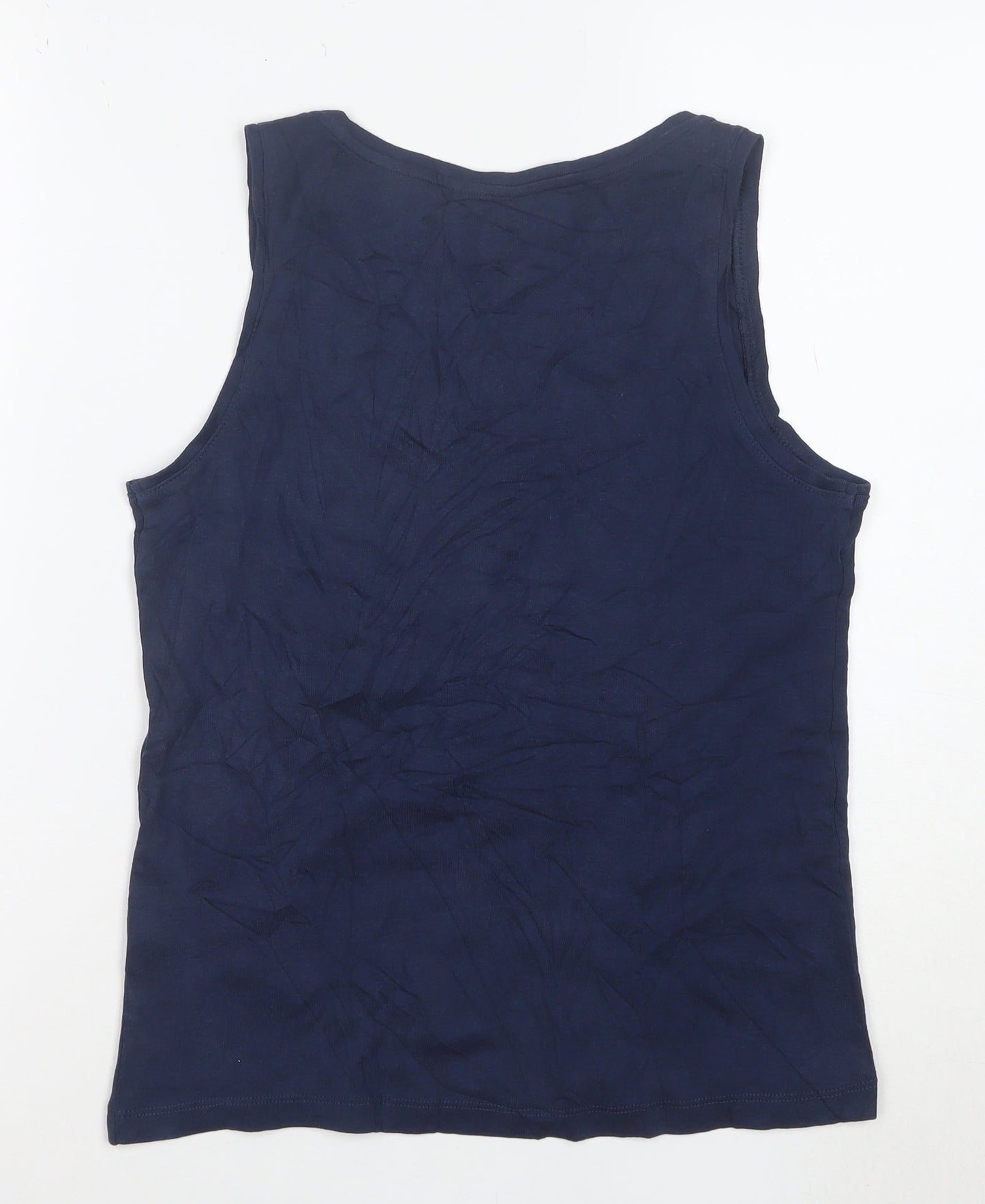 Marks and Spencer Women’s Blue Beaded Cotton Tank Top Size 12