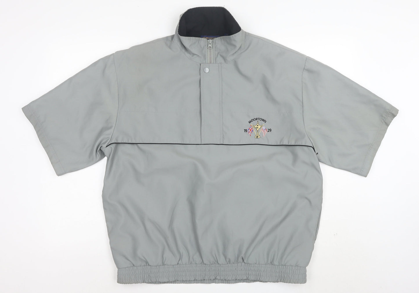 Murray Golf Men's Grey 1/4 Zip Short Sleeve Pullover Windbreaker Sweatshirt Size S