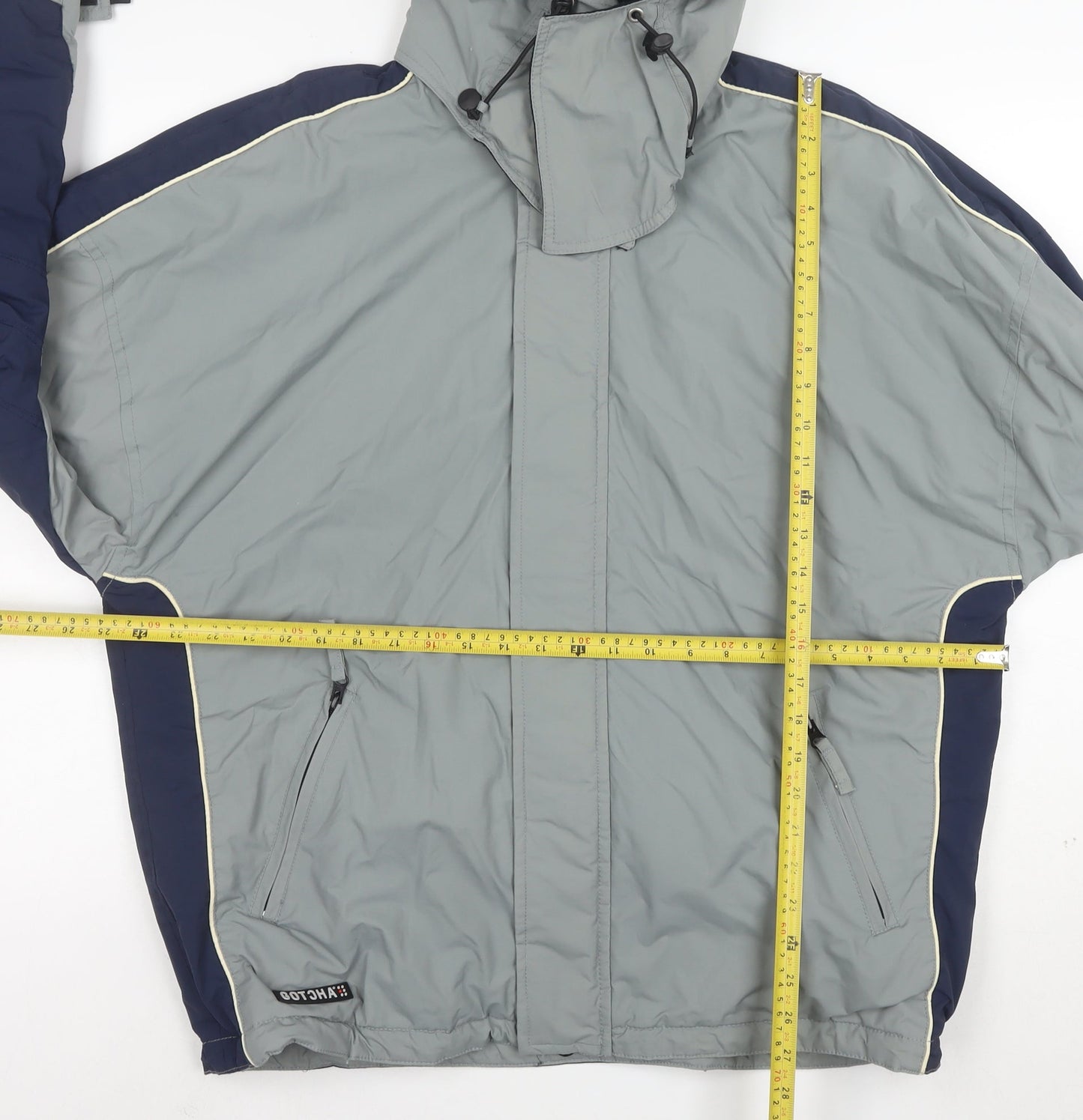 Gotcha Snowgear Men's Grey Hooded Ski Jacket Size L Waterproof