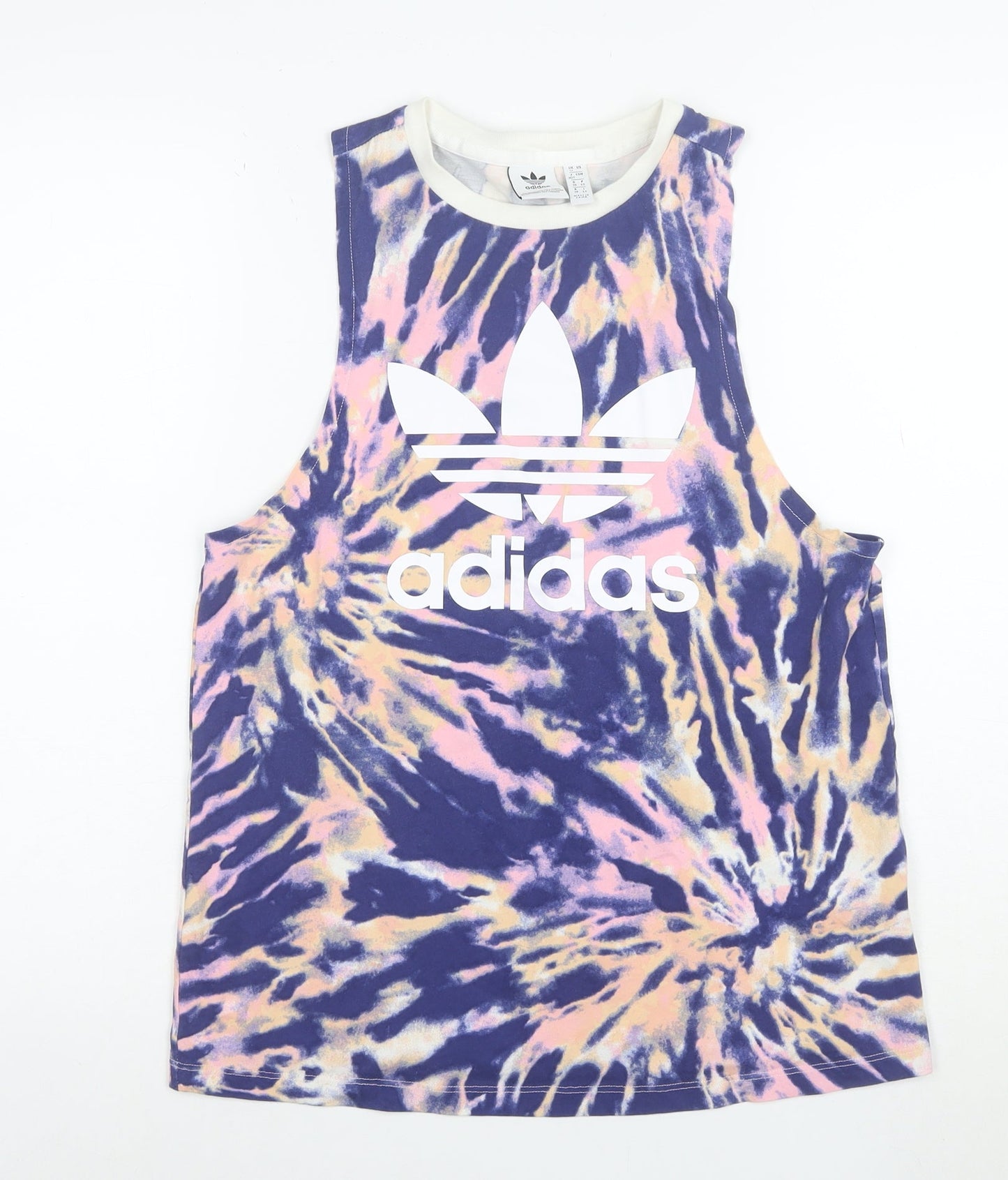 Adidas Womens Multicoloured Tie Dye Cotton Tank Top Size 12