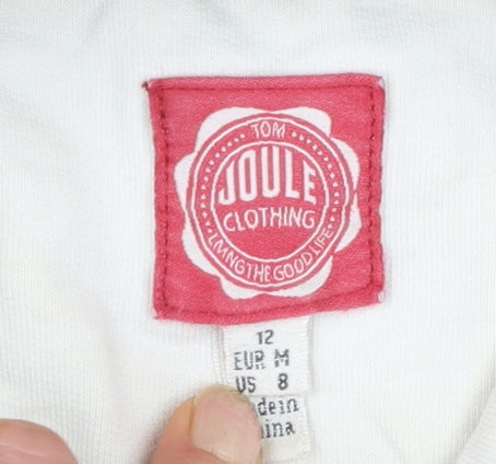 Joules Women’s Navy Stripe Henley Sweatshirt Size 12 Cotton