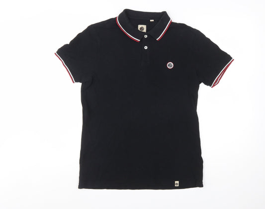 Pretty Green Men's Black Polo Shirt Size M Short Sleeve Cotton