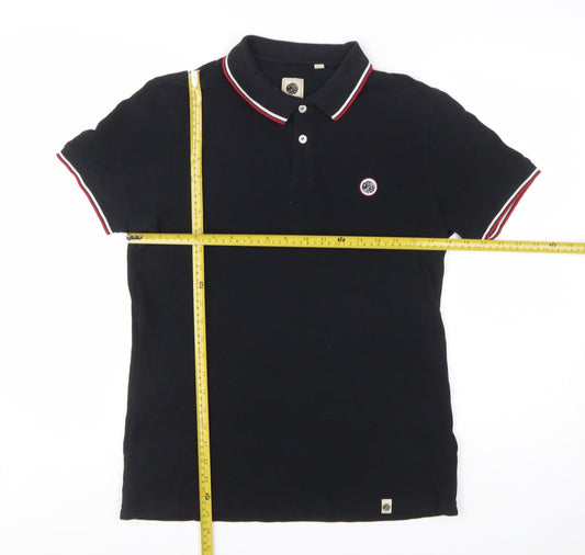 Pretty Green Men's Black Polo Shirt Size M Short Sleeve Cotton