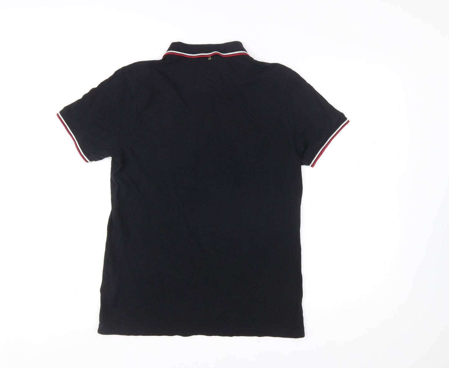 Pretty Green Men's Black Polo Shirt Size M Short Sleeve Cotton