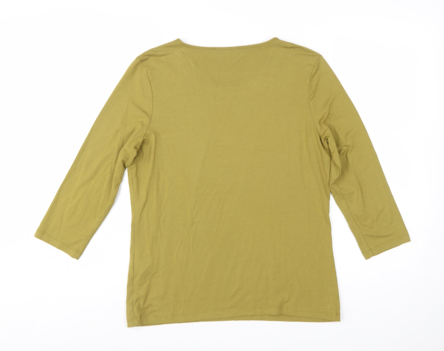 Viyella Women's Green 3/4 Sleeve Stretch Jersey Top Size M