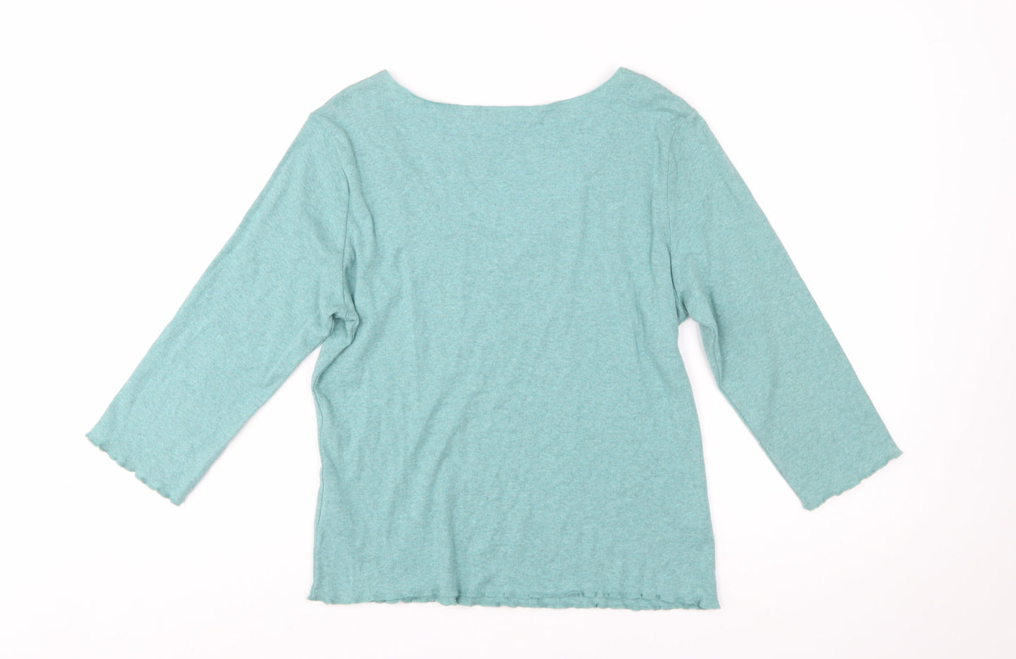Marks and Spencer Per Una Green Embroidered Cotton Women's Size 16 Top