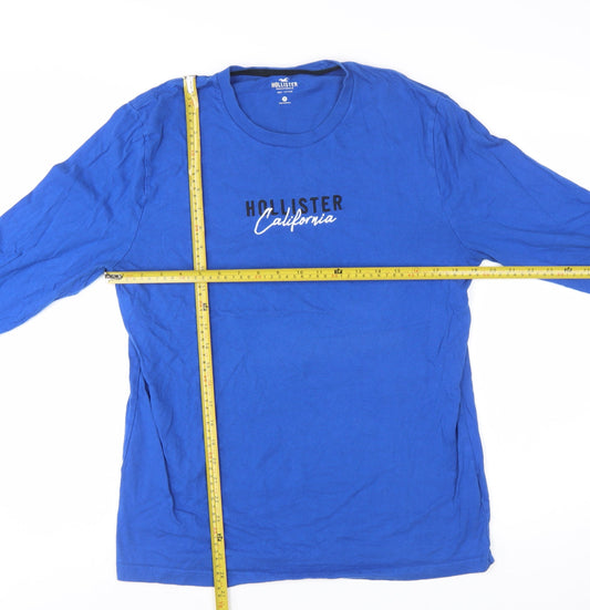 Hollister Men’s Blue Long Sleeve Cotton Crew Neck T-Shirt Size M