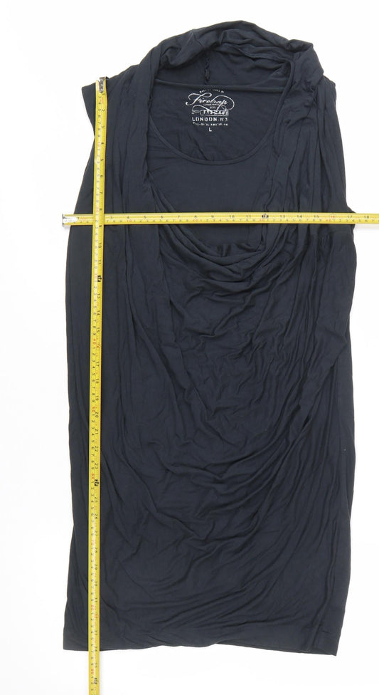 Firetrap Womens Black L Jersey Cowl Neck T-Shirt Dress