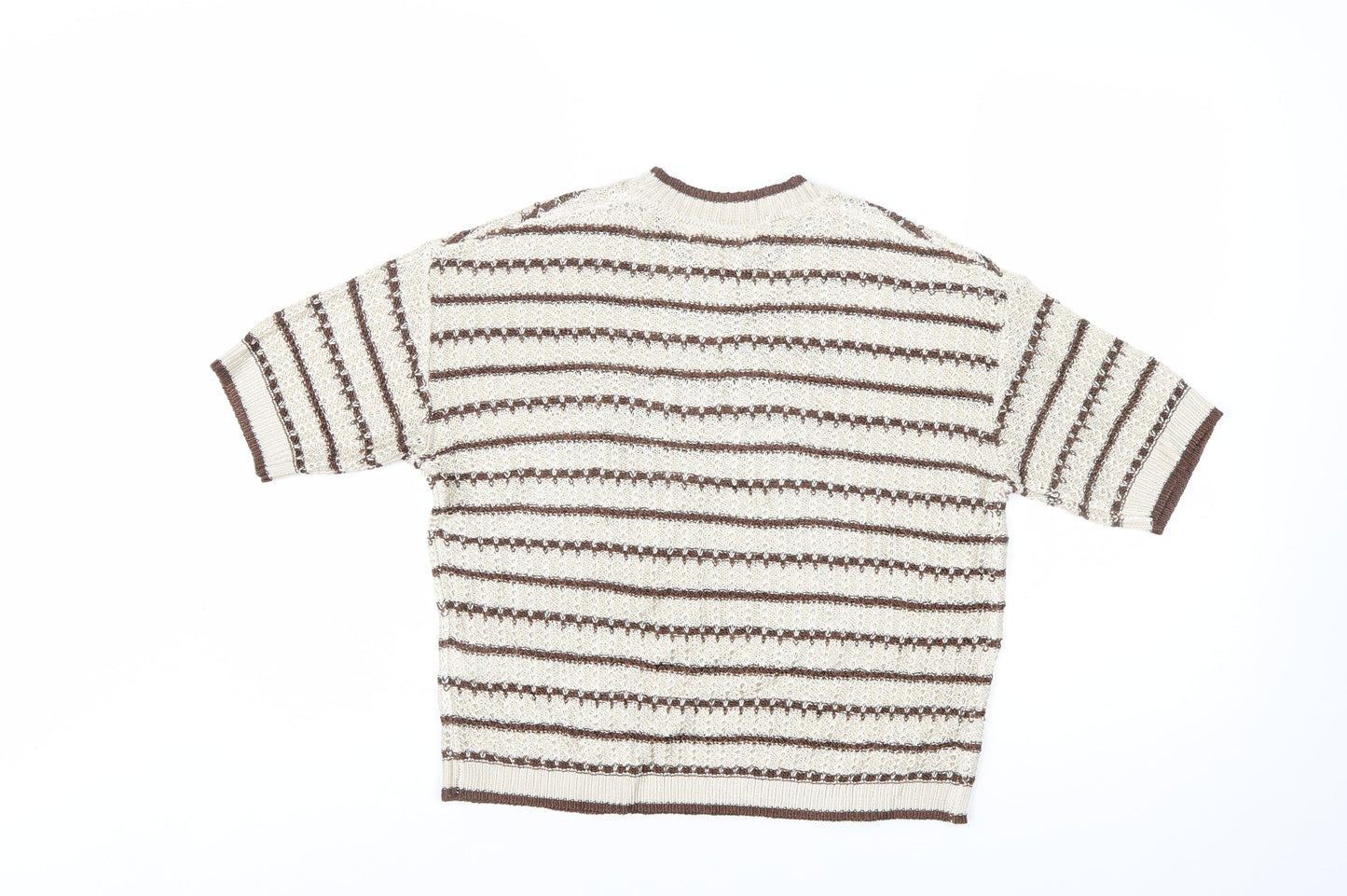 Marks and Spencer Per Una Women’s Beige Striped Knit Jumper M