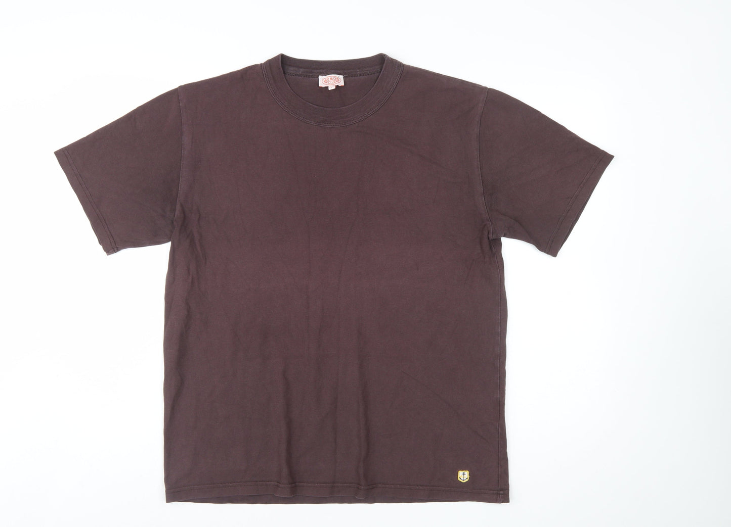Armor Lux Men's Brown Cotton Crew Neck T-Shirt Size L
