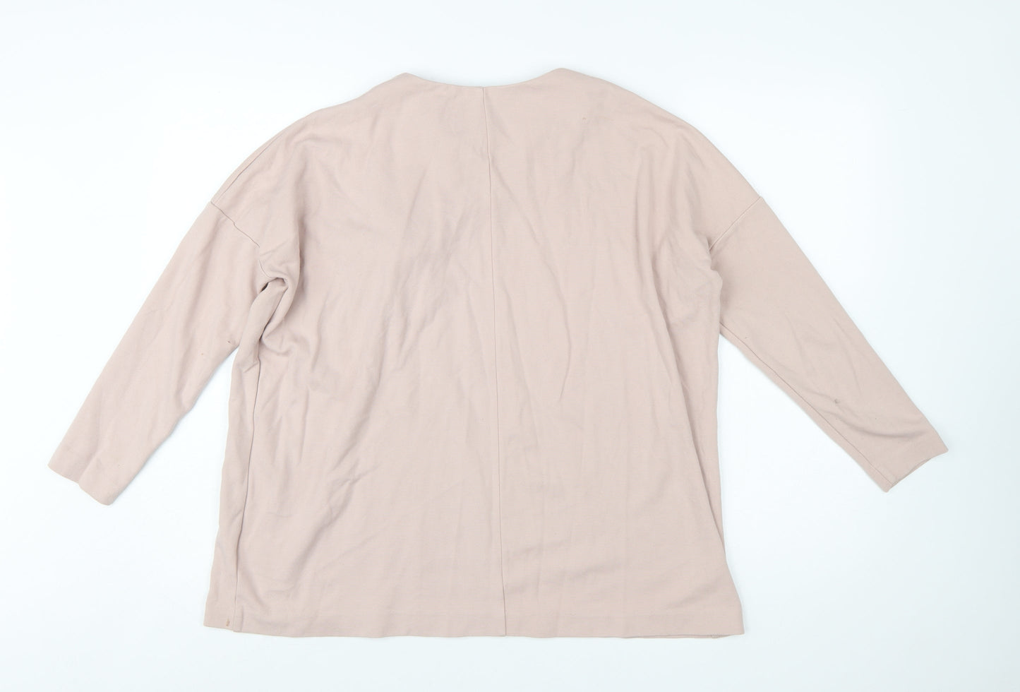 COS Women's Beige Long Sleeve Bow Detail Viscose Blend Blouse Size S