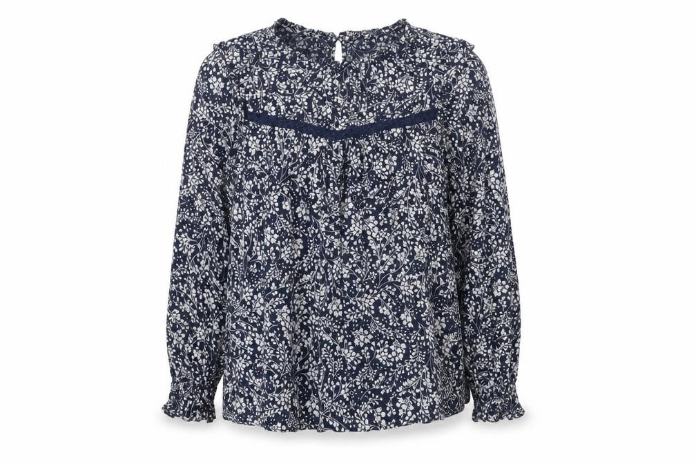 Marks & Spencer Women's Blue Floral Viscose Tunic Blouse UK 14