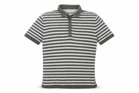 Ted Baker Men's Grey Striped Cotton Polo Shirt Size L