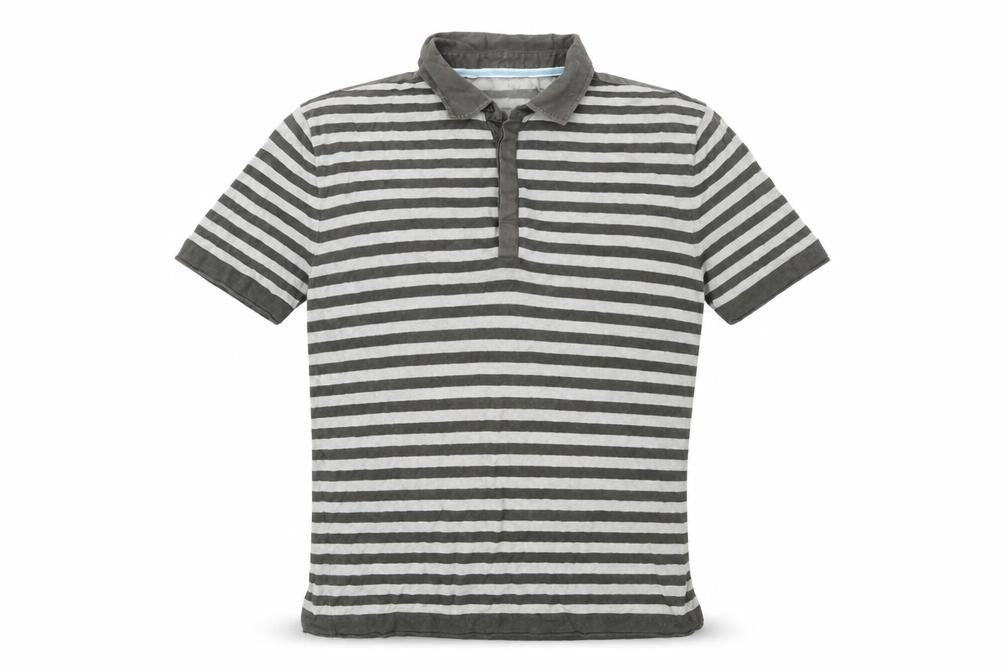Ted Baker Men's Grey Striped Cotton Polo Shirt Size L
