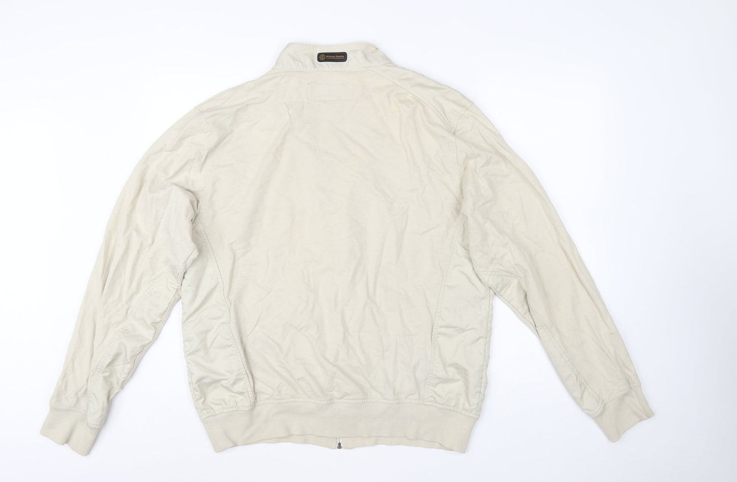 Nicholas Deakins Men’s Beige Cotton Bomber Jacket 2XL Classic Casual