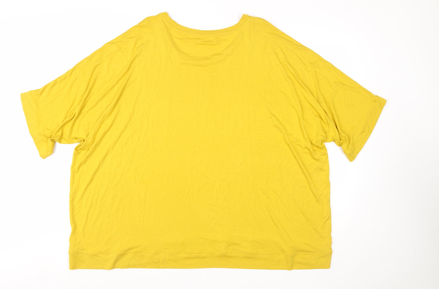 Marks and Spencer Women Yellow Plus Size 26 Relaxed Jersey T-Shirt