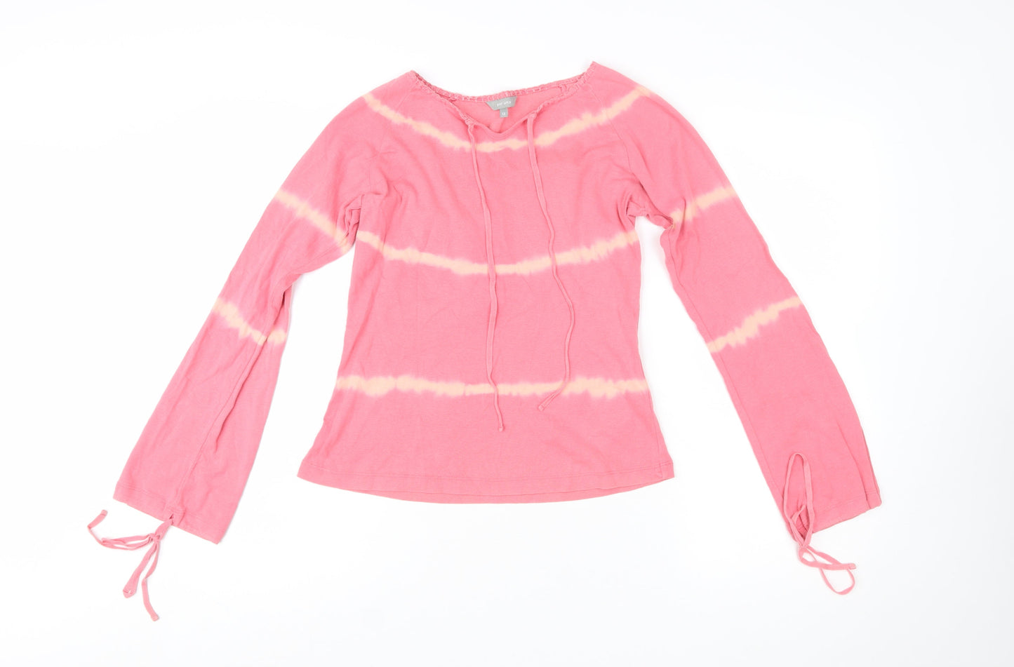 Marks and Spencer Women’s Pink Tie-Dye Long Sleeve Cotton Tunic Top Size 12