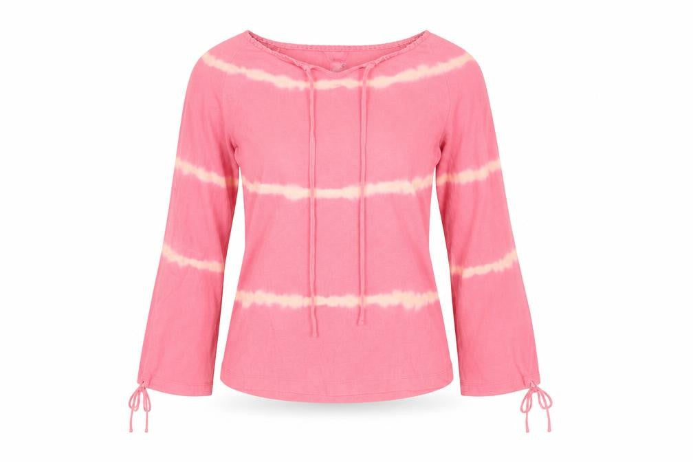 Marks and Spencer Women’s Pink Tie-Dye Long Sleeve Cotton Tunic Top Size 12