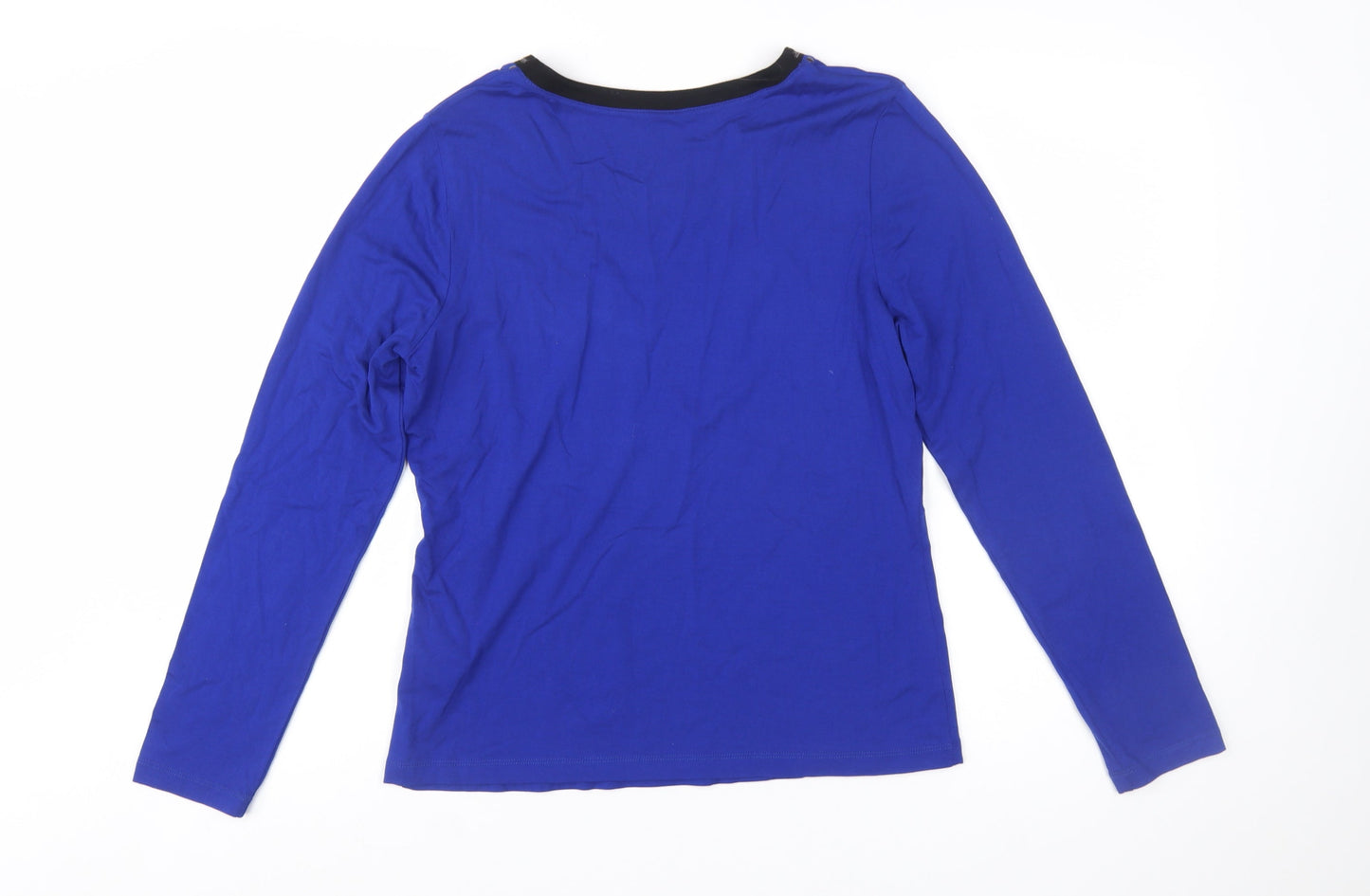Basler Women's Blue Studded Round Neck Long Sleeve Top Size 12