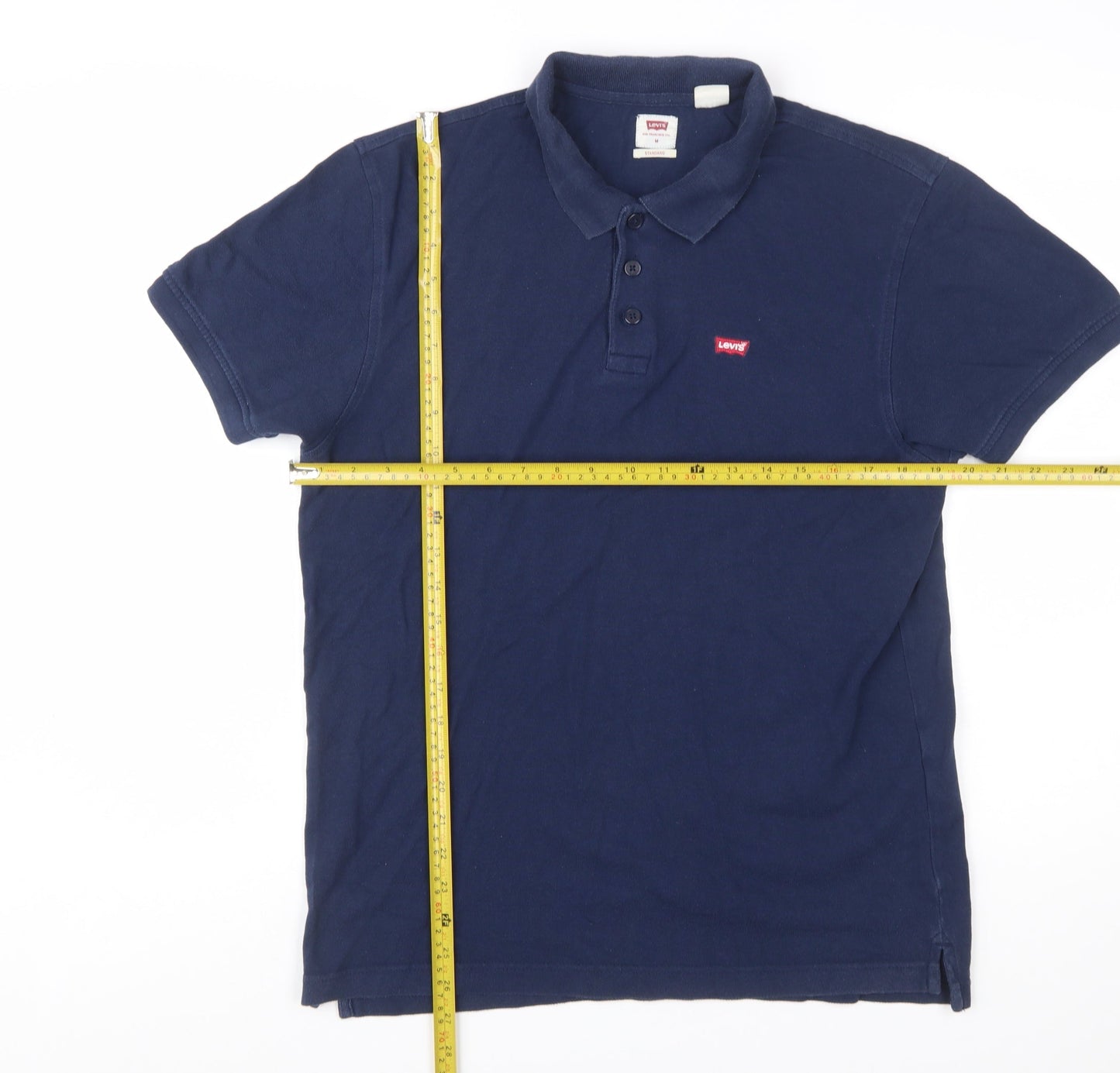 Levi's Men's Blue Cotton Polo Shirt M Regular Fit Classic Style