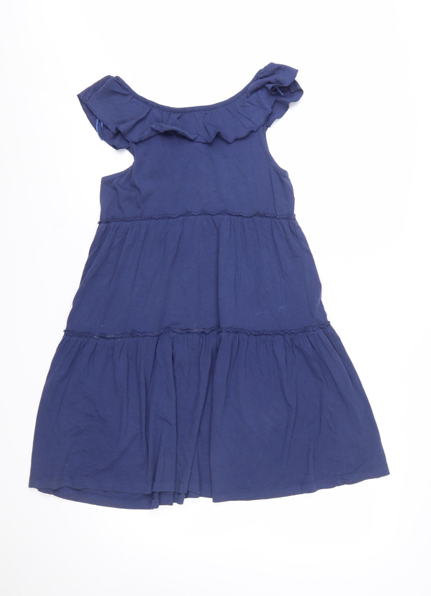 H&M Divided Blue Ruffle Sleeveless A-Line Women's Dress Size 6