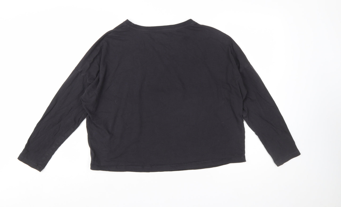 Marks and Spencer Women Black Long Sleeve Teddy Nightshirt L