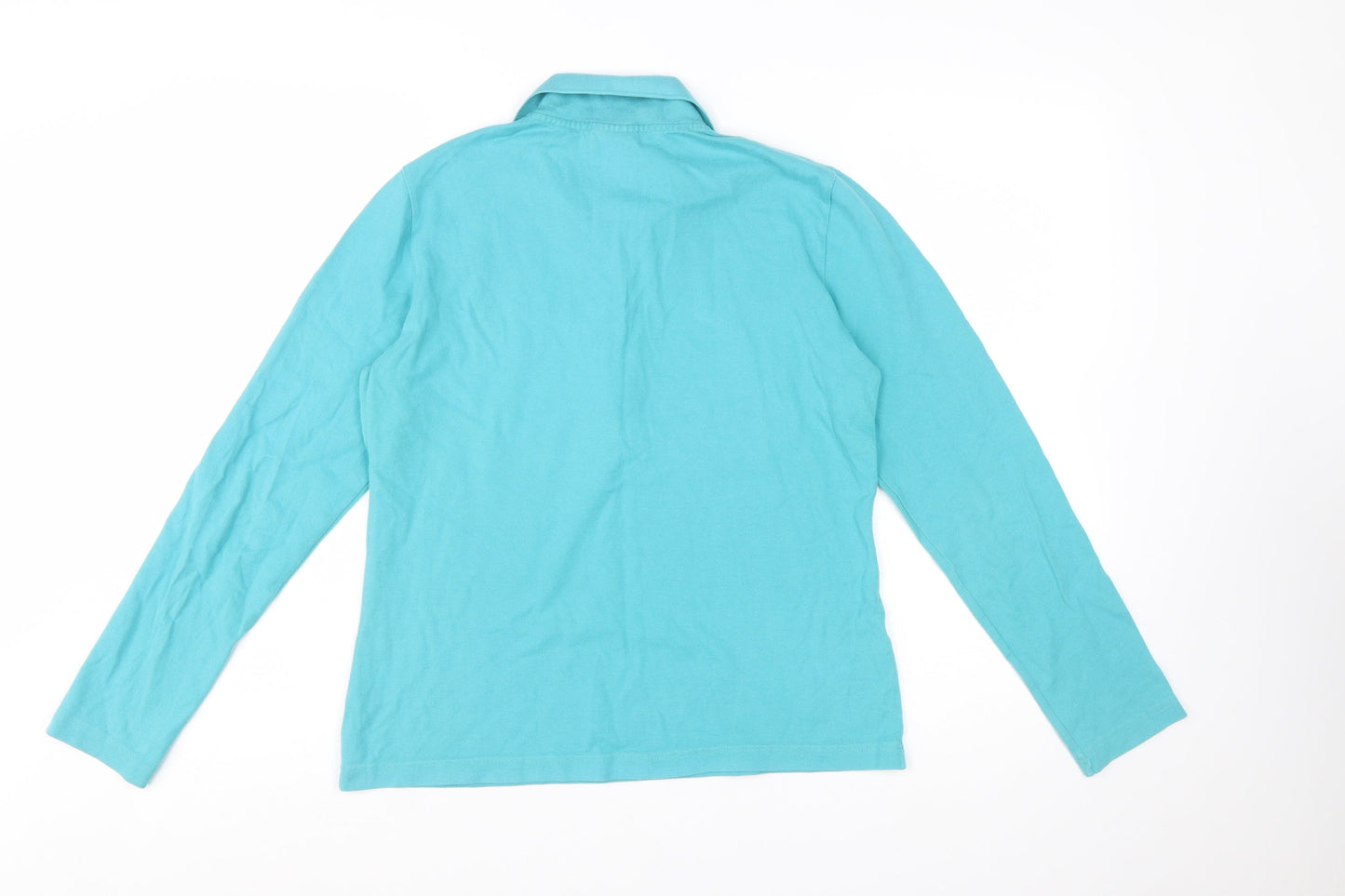 Lacoste Women's Blue Long Sleeve Cotton Polo Shirt Size 16