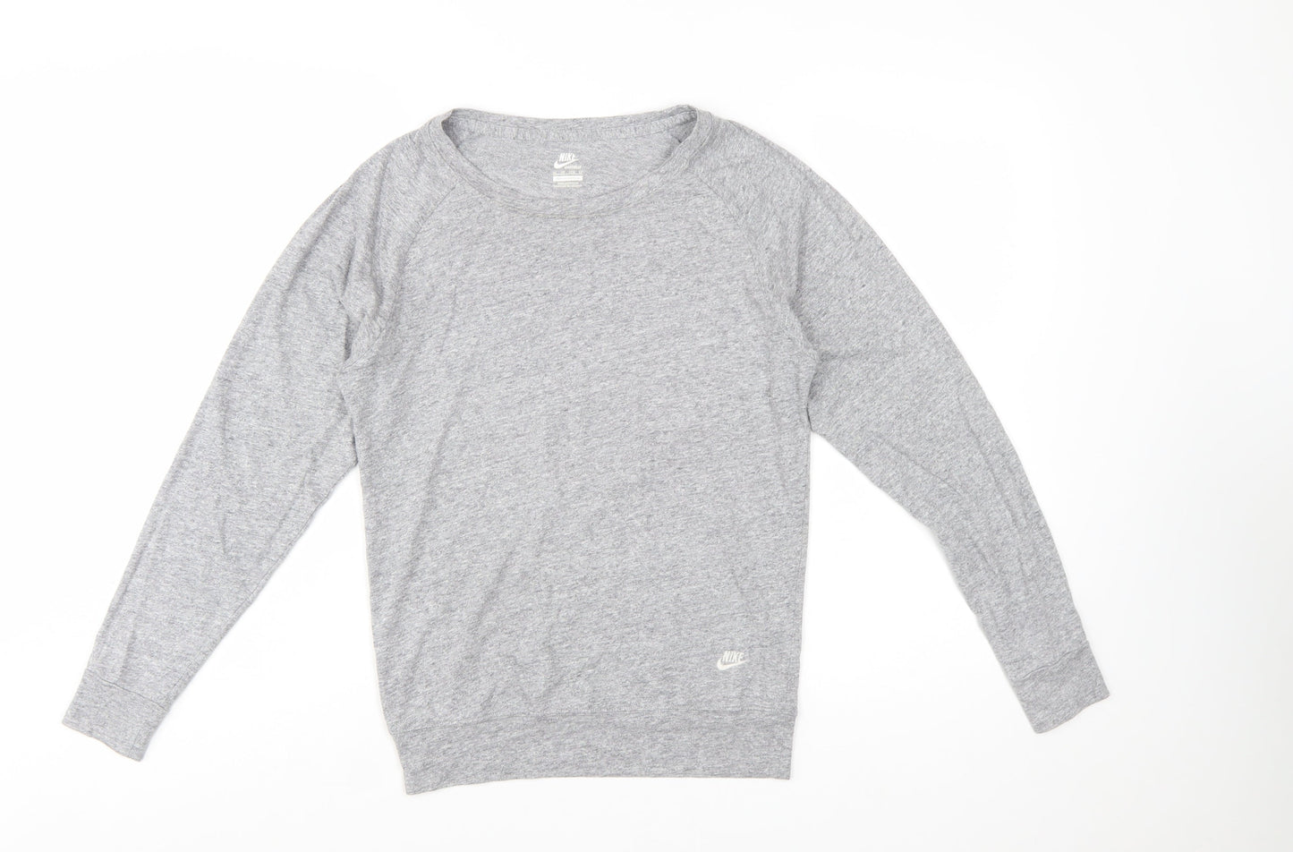 Nike Womens Grey Jersey Long Sleeve Crew Neck Top Size M