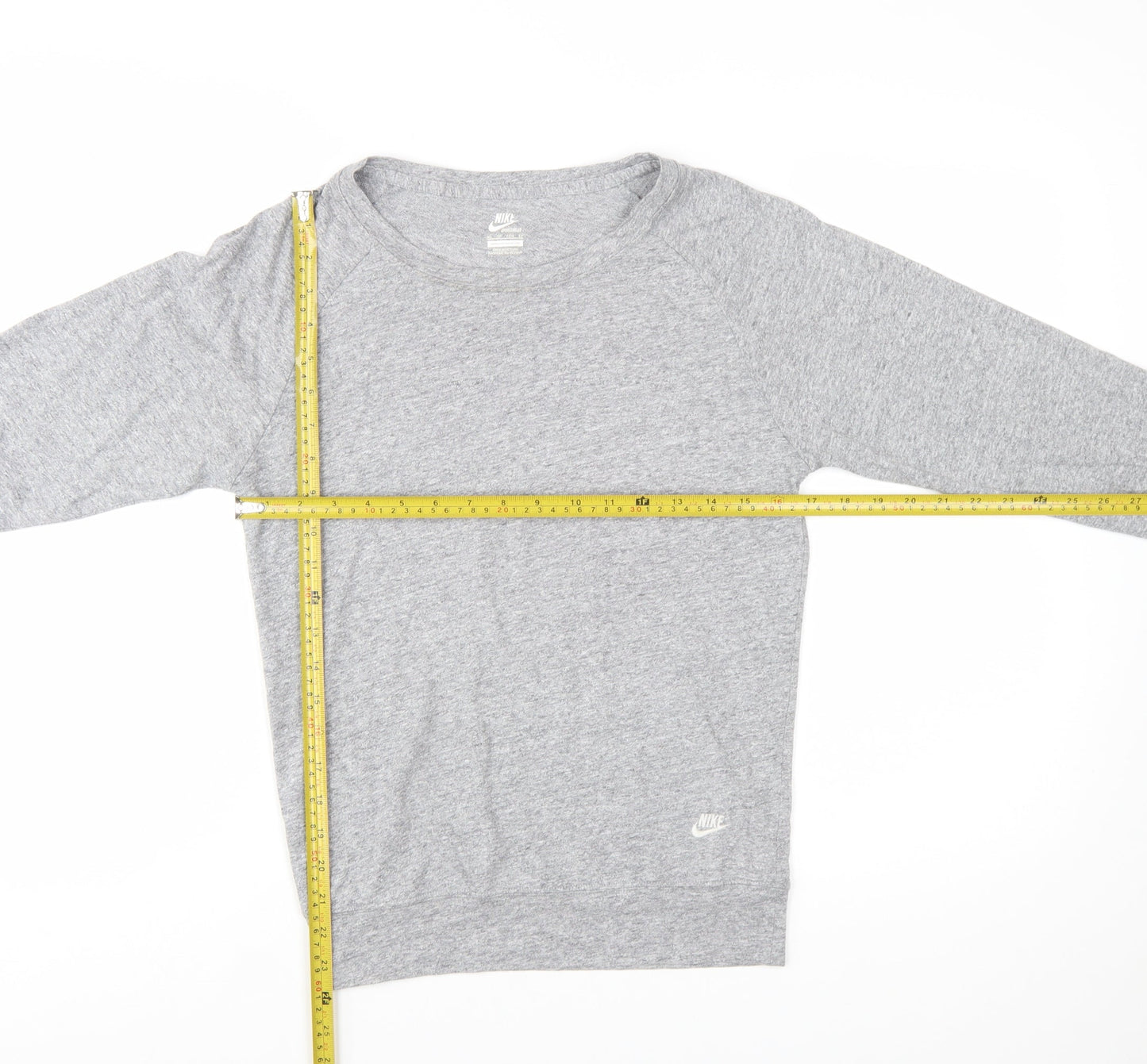 Nike Womens Grey Jersey Long Sleeve Crew Neck Top Size M