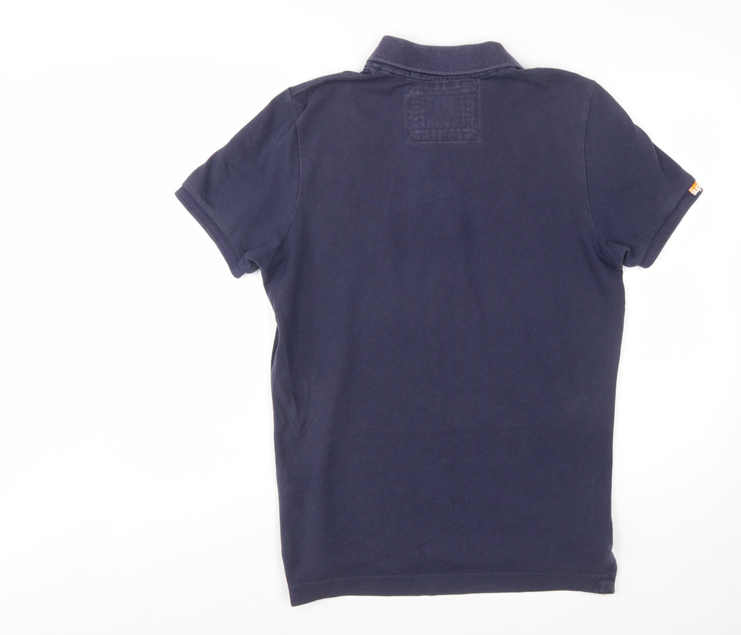 Superdry Men's Blue Embroidered Logo Polo Shirt Size M Cotton