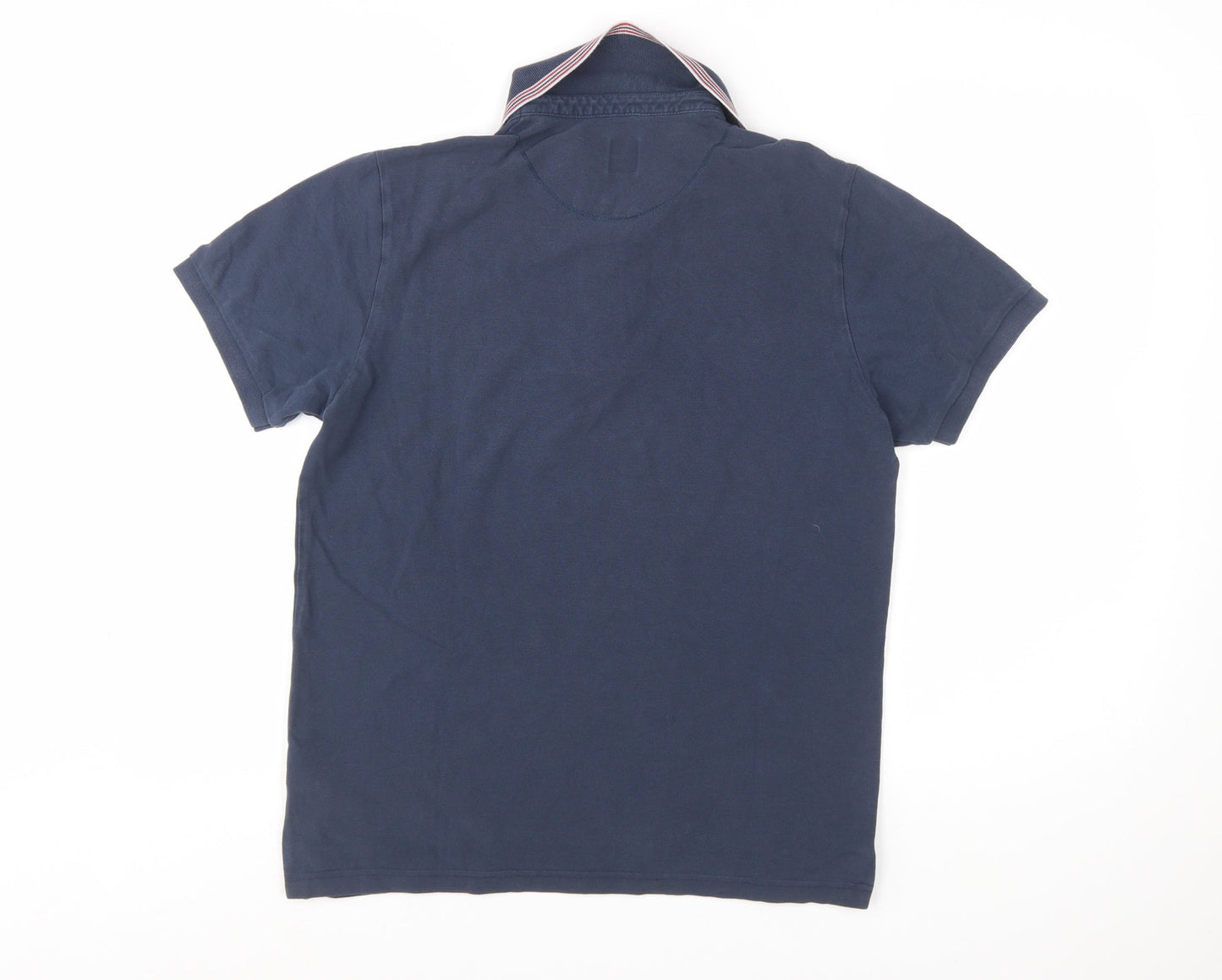 Pretty Green Men's Blue Cotton Short Sleeve Polo Shirt Size M
