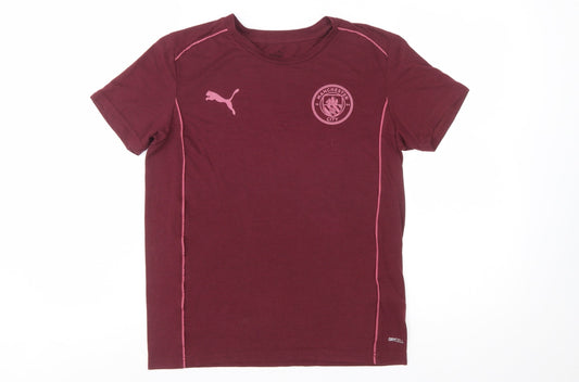 Puma Boys Red Manchester City DryCELL Short Sleeve Sports T-Shirt 14 Years