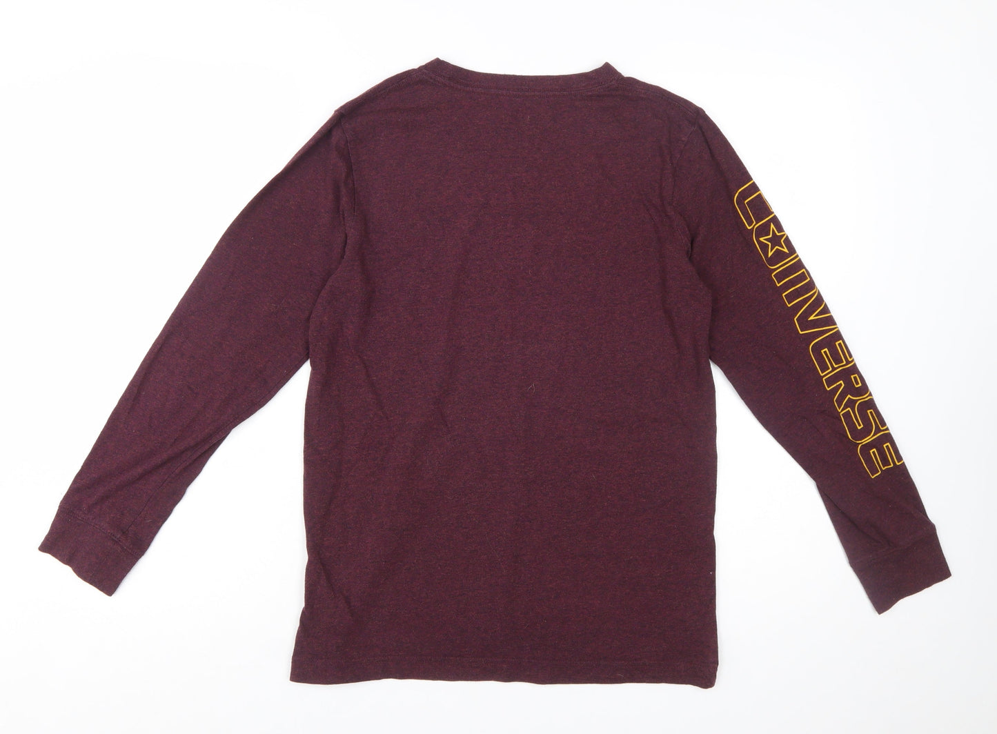 Converse Boys Purple Long Sleeve Crew Neck Logo T-Shirt XL 13-15 Years