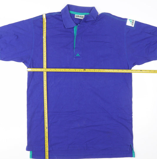 Vintage Adidas Equipment Blue Men's L Polo Shirt Sportswear