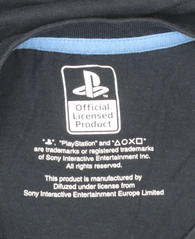 Difuzed Men’s Blue PlayStation Logo Graphic Cotton T-Shirt Size M