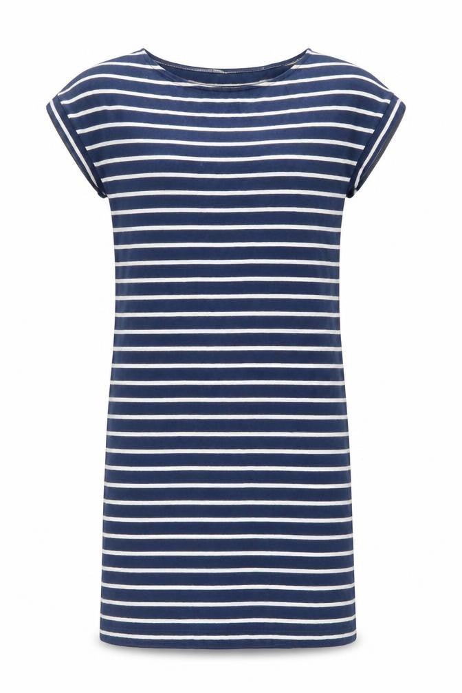Hobbs Women Blue White Striped Cotton T-Shirt Dress Size 12
