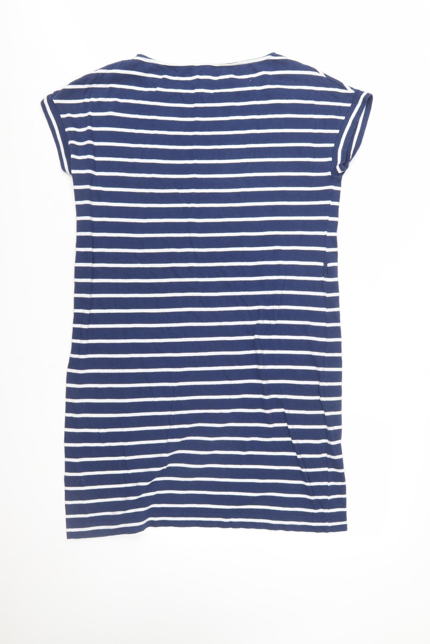 Hobbs Women Blue White Striped Cotton T-Shirt Dress Size 12