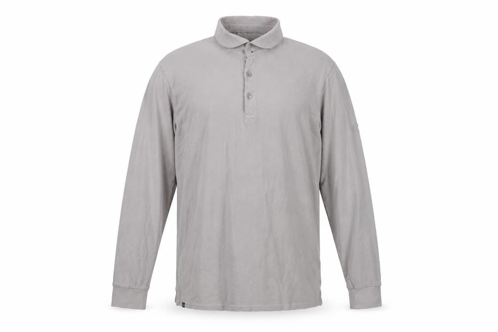 Regatta Men's Grey Long Sleeve Cotton Polo Shirt Size L