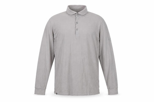 Regatta Men's Grey Long Sleeve Cotton Polo Shirt Size L