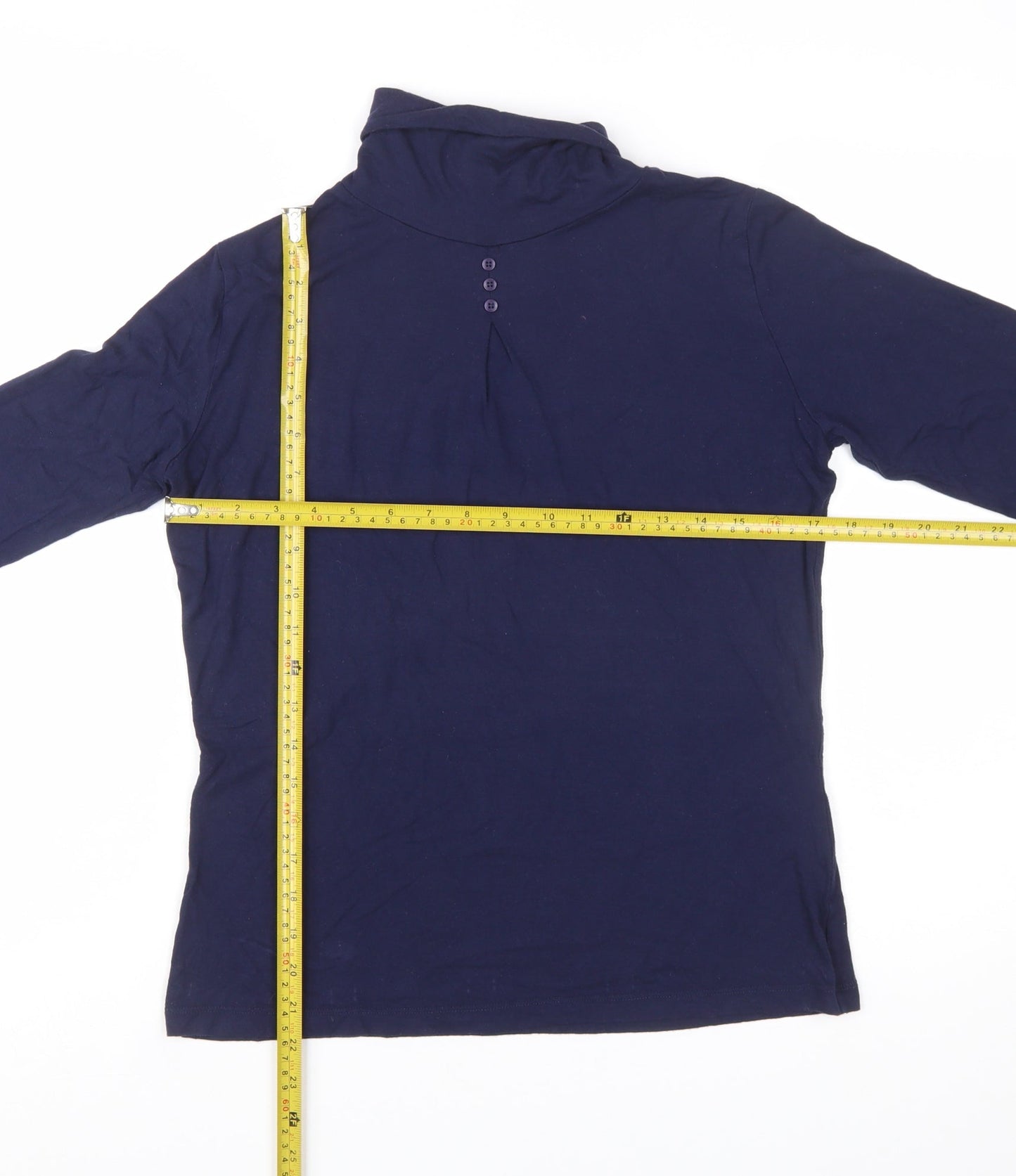 Green Lamb Women's Blue Roll Neck Long Sleeve Jersey Top Size 10
