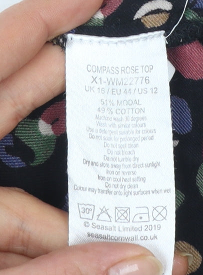 Seasalt Cornwall Women's Multicoloured Floral Tunic Blouse UK 16