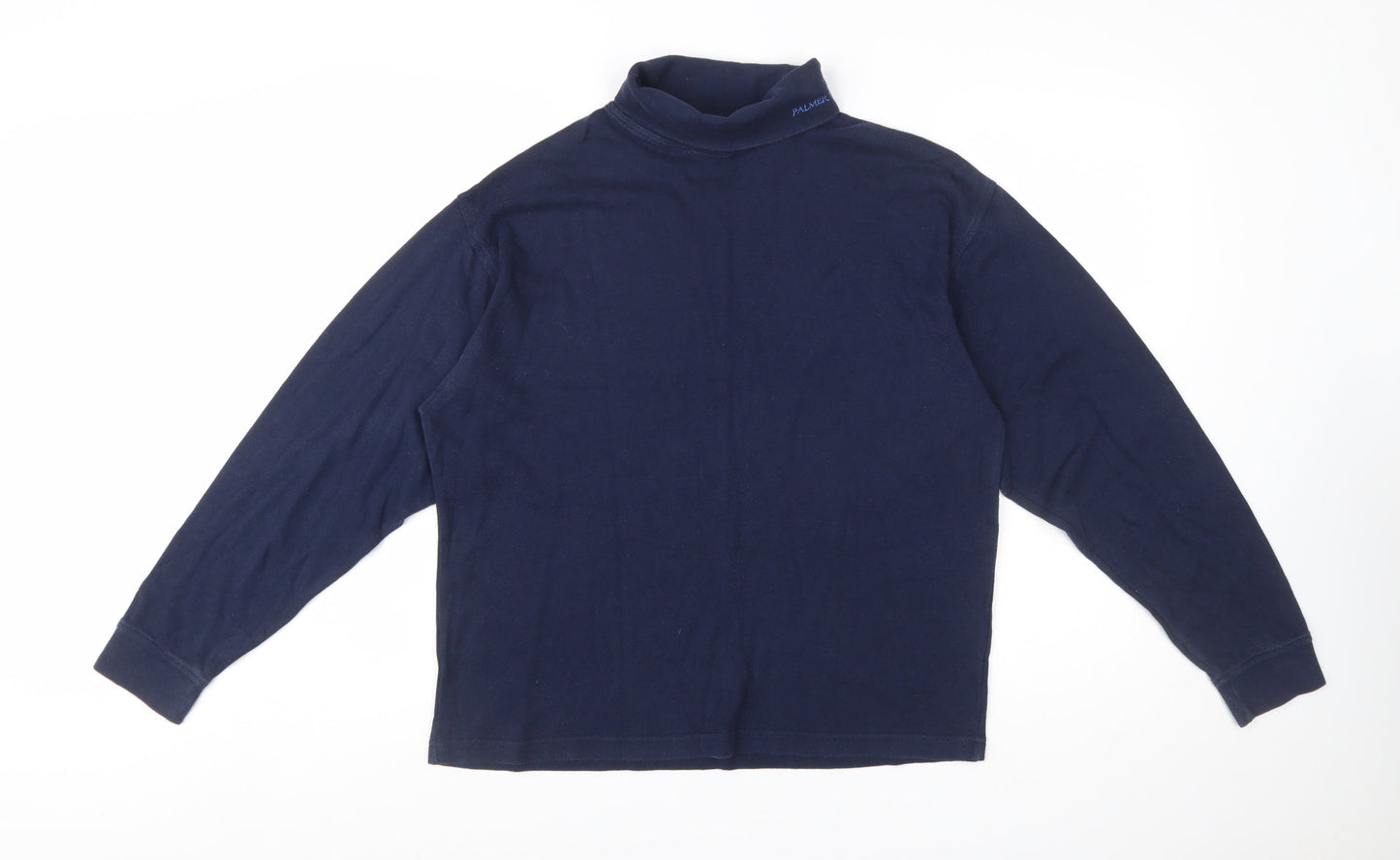 Arnold Palmer Women's Blue Roll Neck Long Sleeve Cotton T-Shirt M