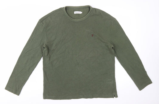 Farah 1920 Men's Green Cotton Long Sleeve Crew Neck Sweatshirt L