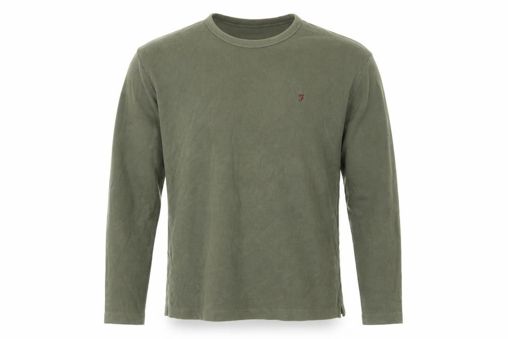 Farah 1920 Men's Green Cotton Long Sleeve Crew Neck Sweatshirt L