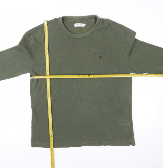 Farah 1920 Men's Green Cotton Long Sleeve Crew Neck Sweatshirt L